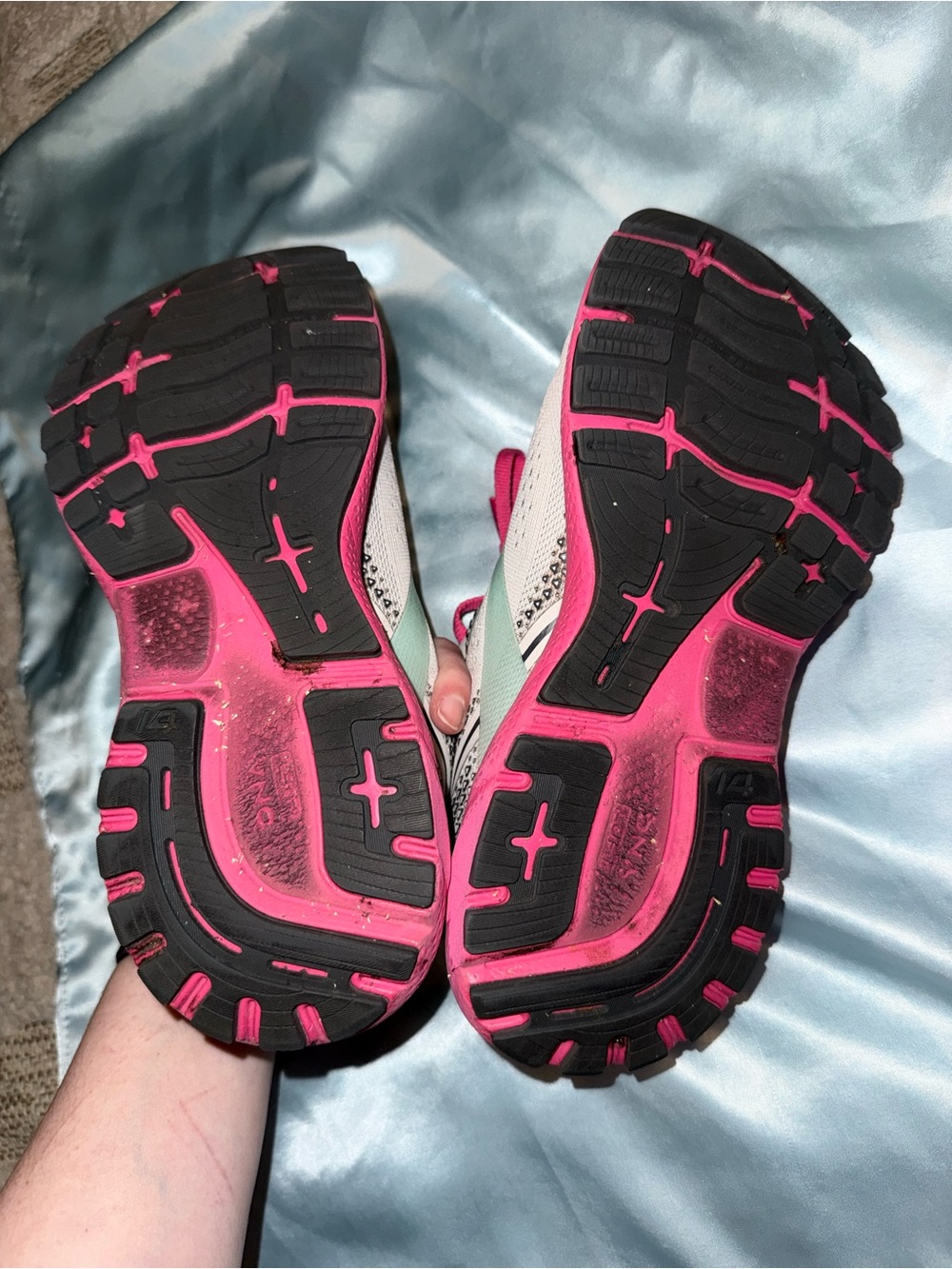 Brooks Women's Ghost 14 Neutral Running Shoe - Oyster/Yucca/Pink - Size 7.5 - Picture 7 of 7